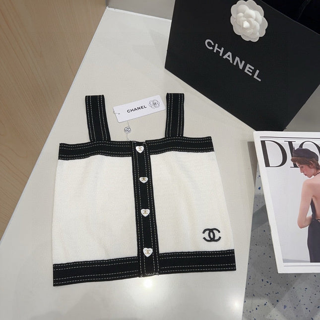 CAMISOLE 629205 IN BLACK AND WHITE WOOL