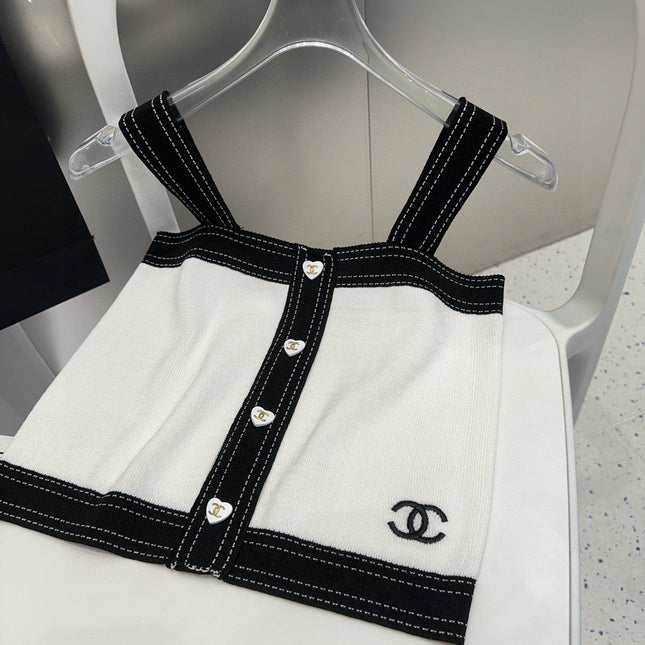 CAMISOLE 629205 IN BLACK AND WHITE WOOL