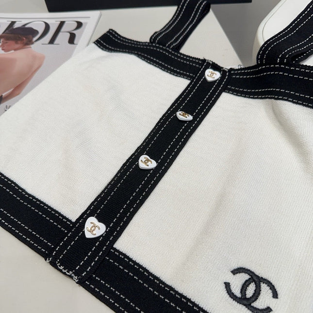 CAMISOLE 629205 IN BLACK AND WHITE WOOL