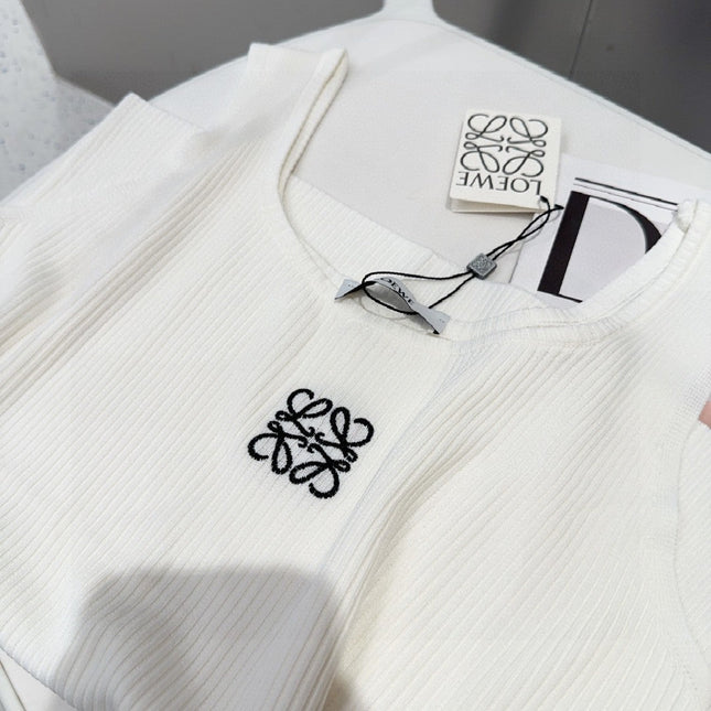 TANK TOP 633195 IN WHITE COTTON EMBOSSED LOGO