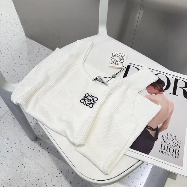 TANK TOP 633195 IN WHITE COTTON EMBOSSED LOGO