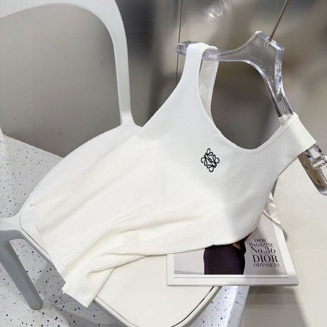 TANK TOP 633195 IN WHITE COTTON EMBOSSED LOGO