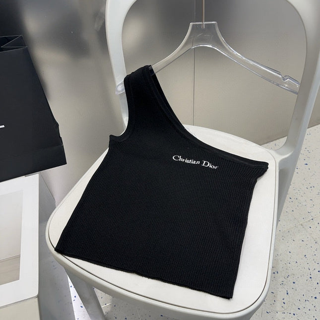 ONE SHOULDER TOP 633201 IN BLACK COTTON