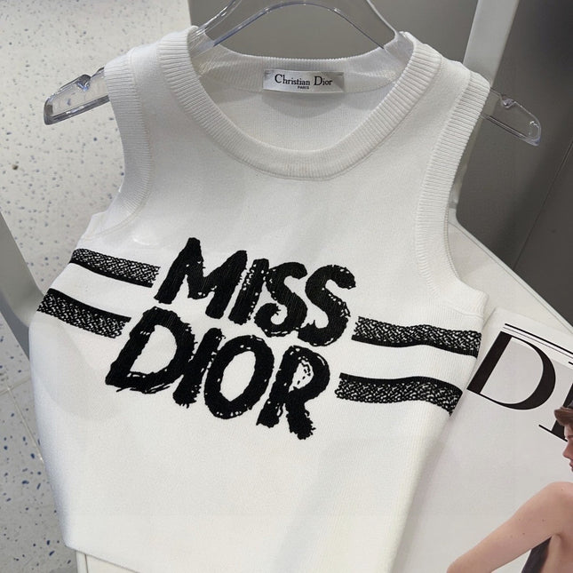 TANK TOP 638008 IN WHITE COTTON RIBBED KNIT EMBOSSED LOGO