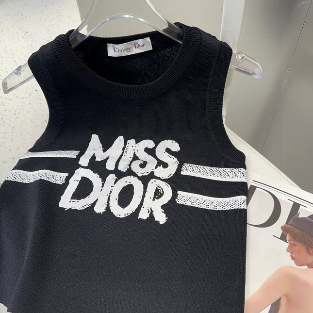 TANK TOP 638009 IN BLACK COTTON RIBBED KNIT EMBOSSED LOGO