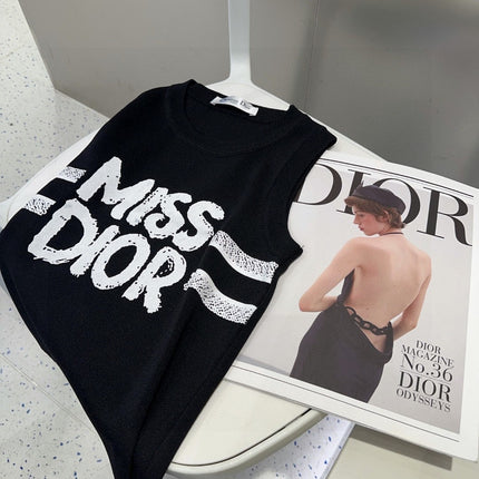 TANK TOP 638009 IN BLACK COTTON RIBBED KNIT EMBOSSED LOGO