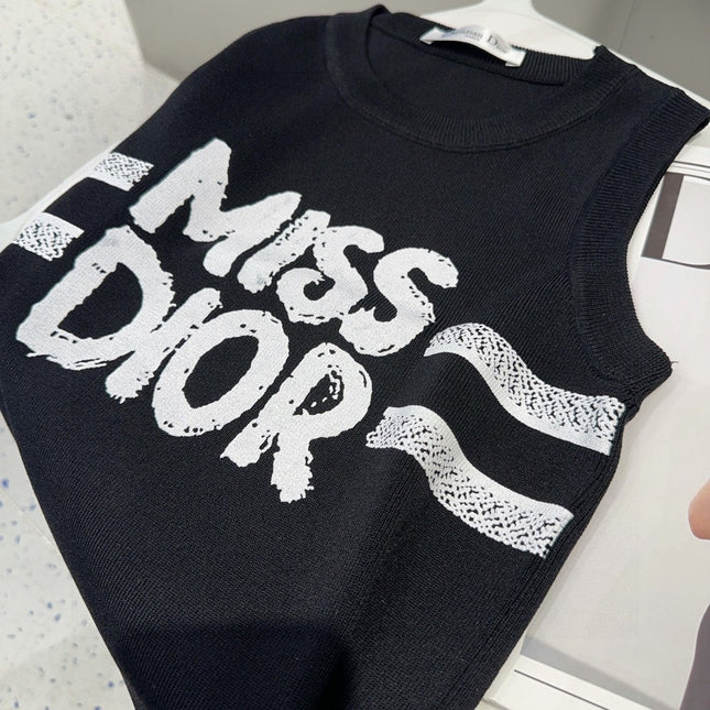 TANK TOP 638009 IN BLACK COTTON RIBBED KNIT EMBOSSED LOGO