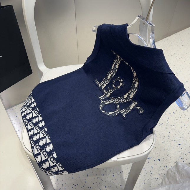 POLO TANK TOP 639172 IN NAVY BLUE COTTON RIBBED KNIT