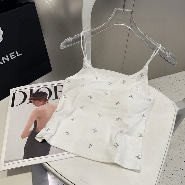 CAMI TOP 639174 IN WHITE COTTON RIBBED KNIT