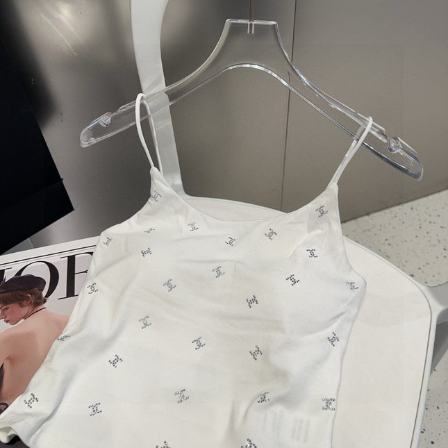 CAMI TOP 639174 IN WHITE COTTON RIBBED KNIT