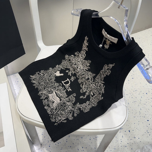 TANK TOP 639177 IN BLACK COTTON RIBBED KNIT