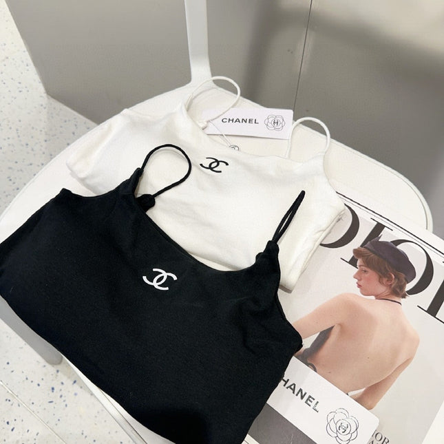 CAMI TOP 640621 IN WHITE COTTON RIBBED KNIT