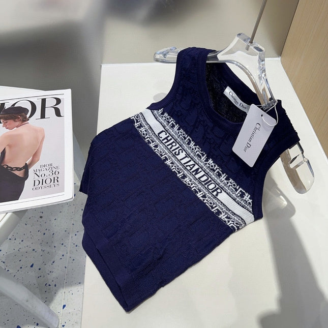 SLEEVELESS TOP 643221 IN BLACK COTTON WHITE LOGO