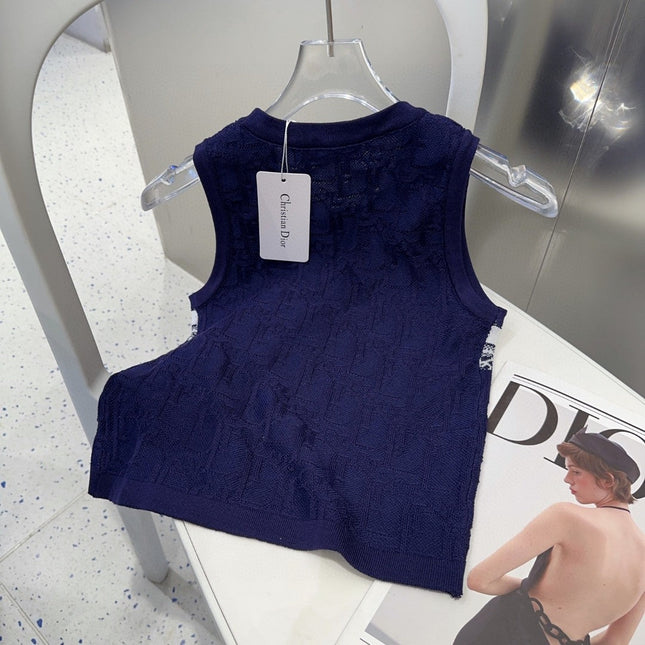 SLEEVELESS TOP 643221 IN BLACK COTTON WHITE LOGO