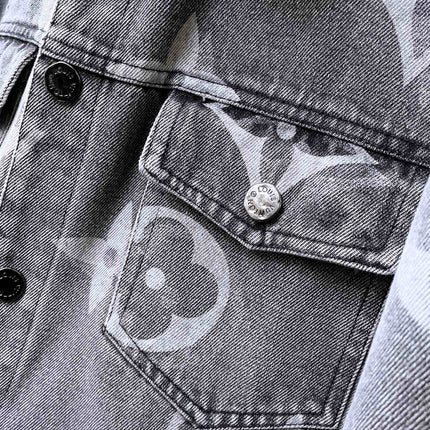 LV BASIC SHIRT JACKET IN GRAY MONOGRAM DENIM 239130