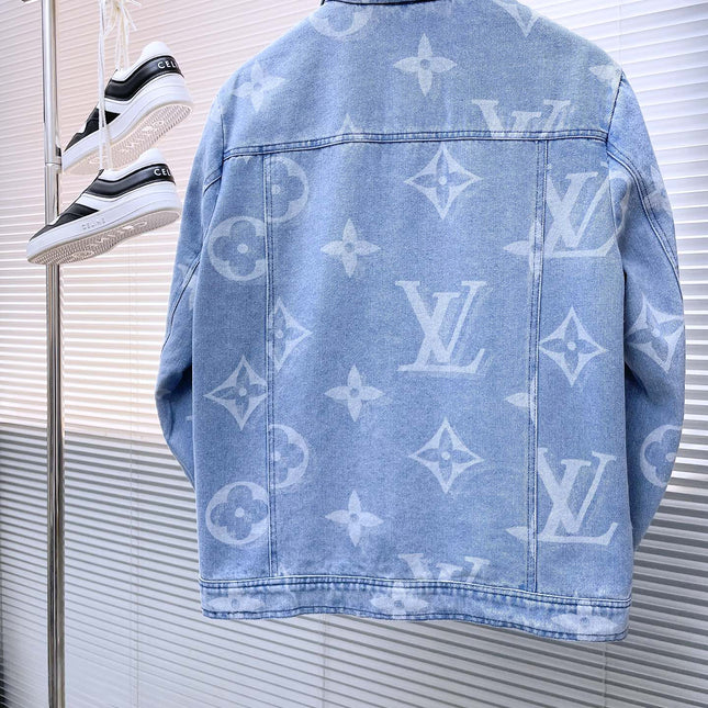 LV BASIC SHIRT JACKET IN LIGHT BLUE MONOGRAM DENIM 239129
