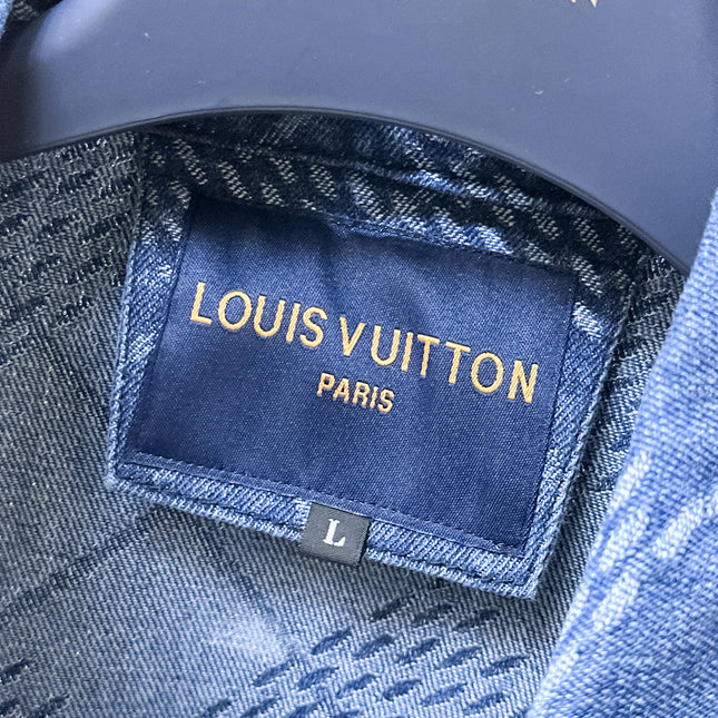 LV SHIRT JACKET IN BLUE DAMIER DENIM 239128