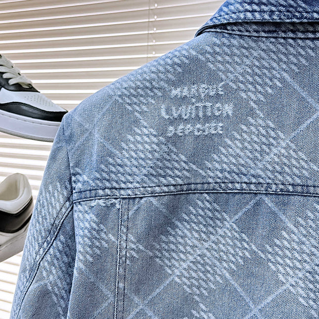 LV SHIRT JACKET IN BLUE DAMIER DENIM 239128