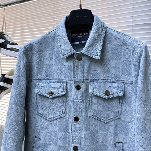 LV SHIRT JACKET IN LIGHT BLUE MONOGRAM MIX DAMIER DENIM 239121
