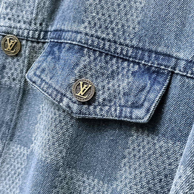 LV SHIRT JACKET IN COUNTRY BLUE DAMIER DENIM 239122