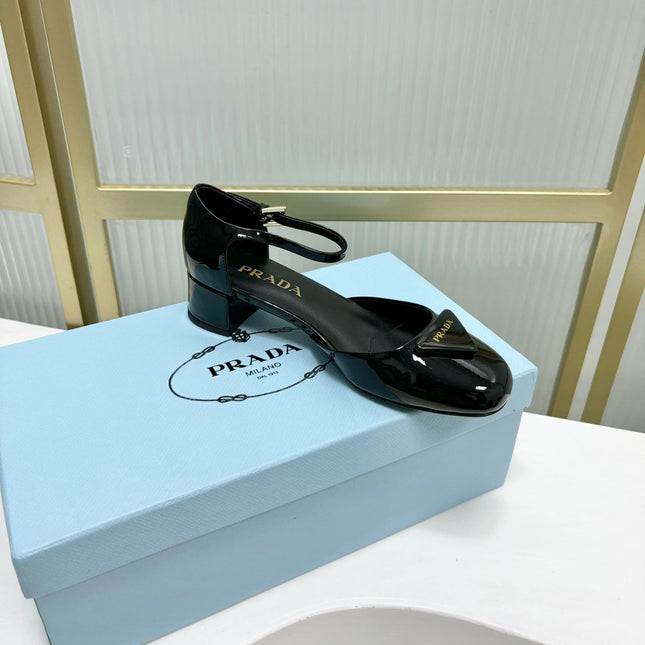 PRA MARY JANE PUMPS BLACK CALFSKIN