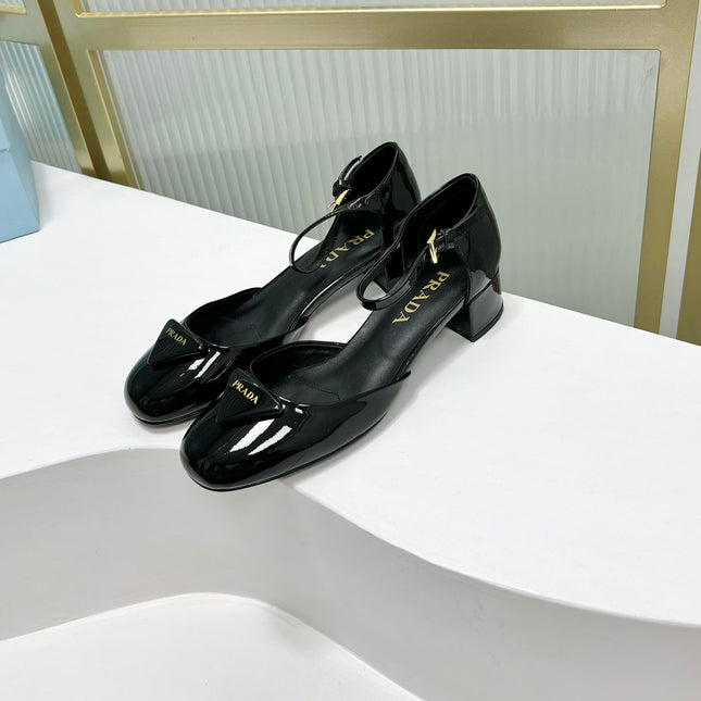 PRA MARY JANE PUMPS BLACK CALFSKIN