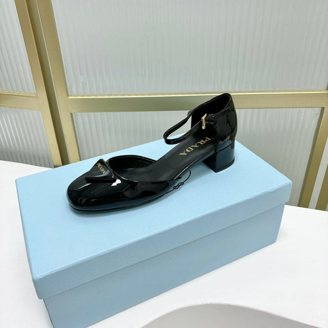 PRA MARY JANE PUMPS BLACK CALFSKIN