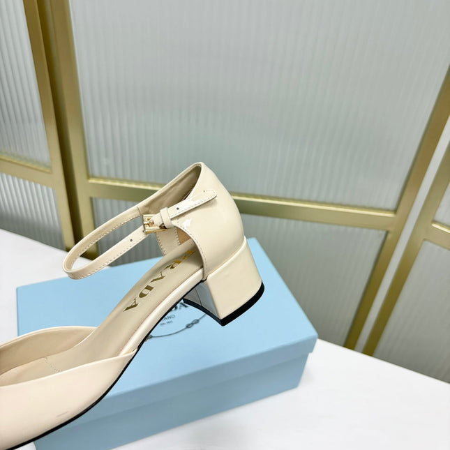 PRA MARY JANE PUMPS CREAMY WHITE CALFSKIN