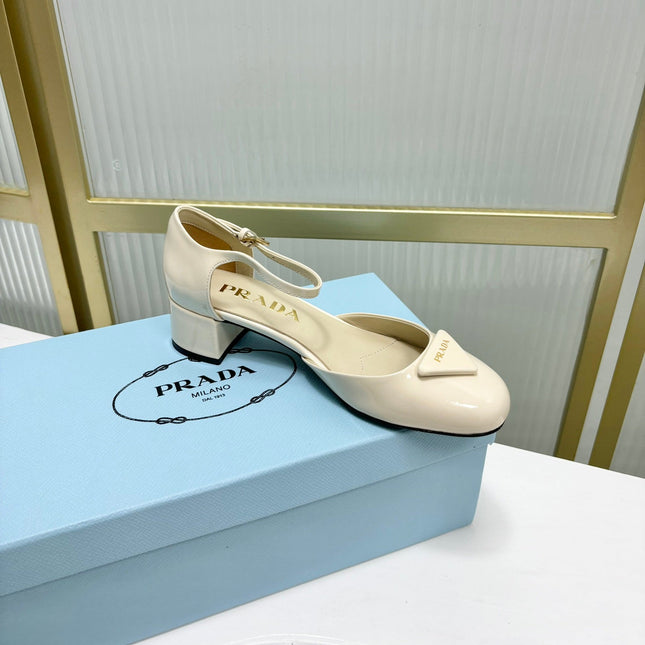 PRA MARY JANE PUMPS CREAMY WHITE CALFSKIN