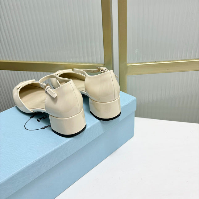 PRA MARY JANE PUMPS CREAMY WHITE CALFSKIN