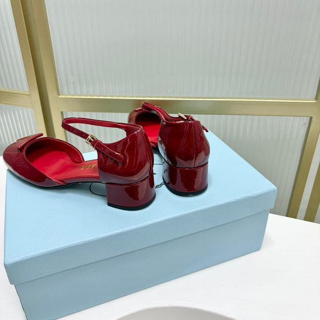 PRA MARY JANE PUMPS CHERRY CALFSKIN