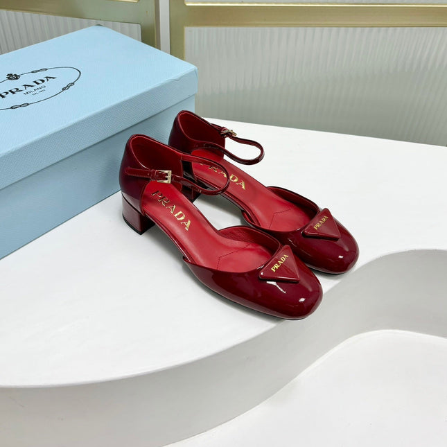 PRA MARY JANE PUMPS CHERRY CALFSKIN