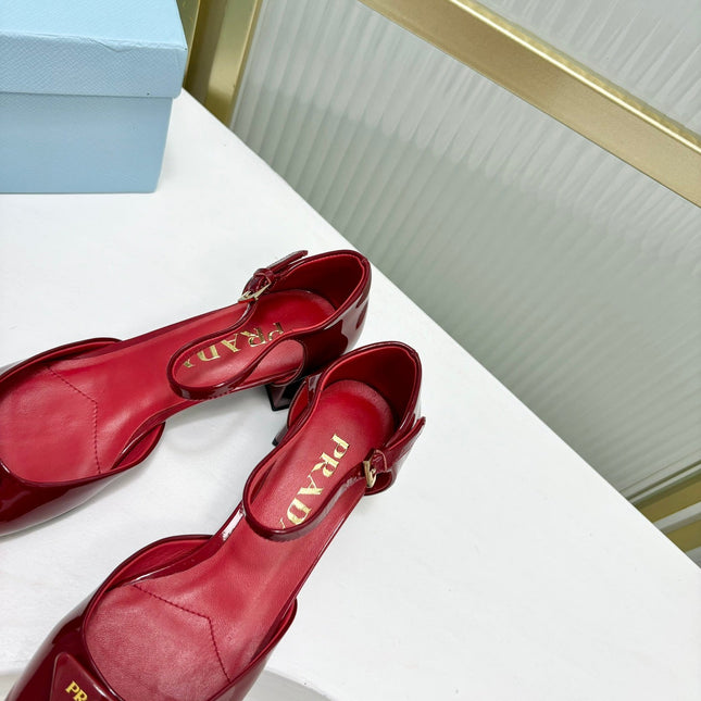 PRA MARY JANE PUMPS CHERRY CALFSKIN