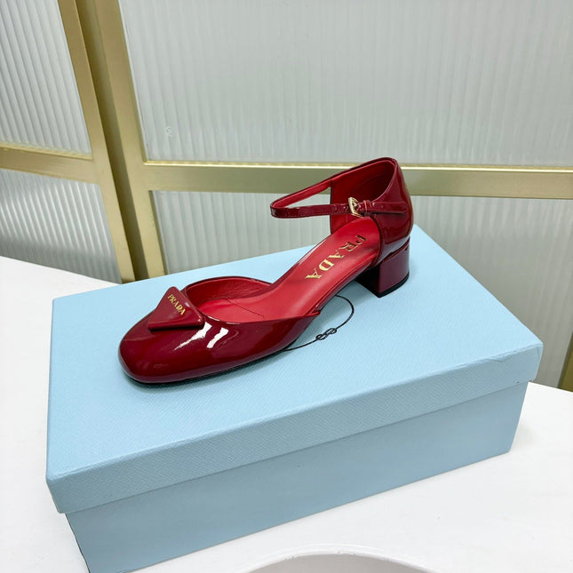 PRA MARY JANE PUMPS CHERRY CALFSKIN