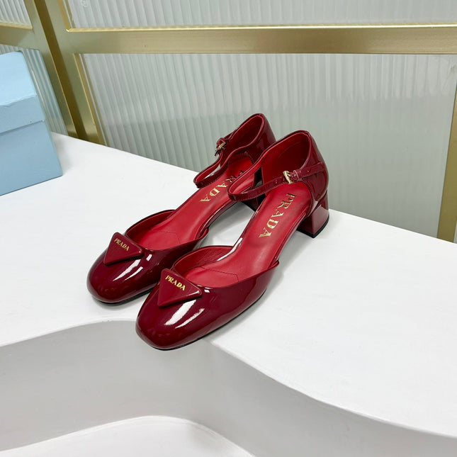 PRA MARY JANE PUMPS CHERRY CALFSKIN