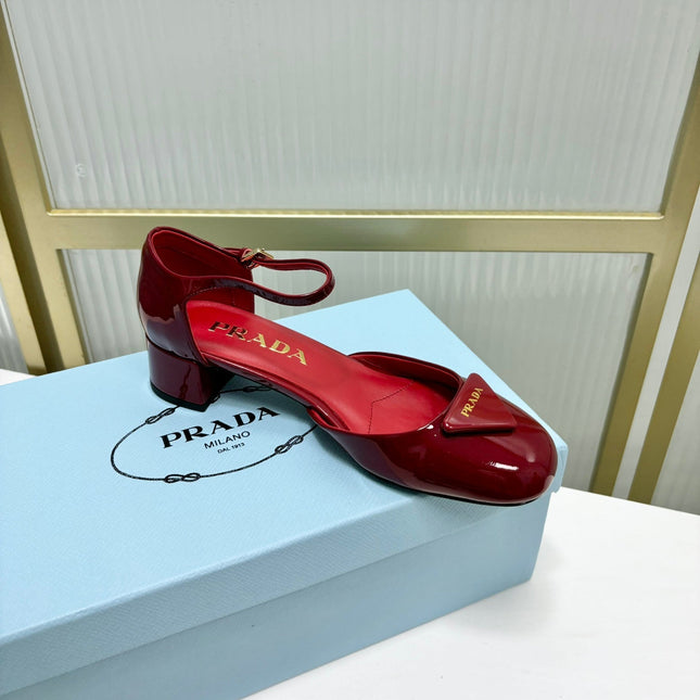 PRA MARY JANE PUMPS CHERRY CALFSKIN