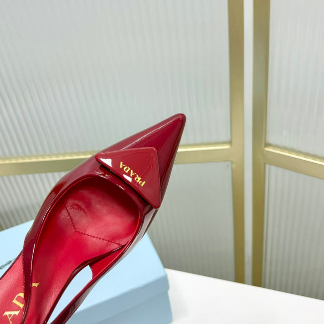 PRA PATENT LEATHER SLINGBACK PUMPS 75 CHERRY