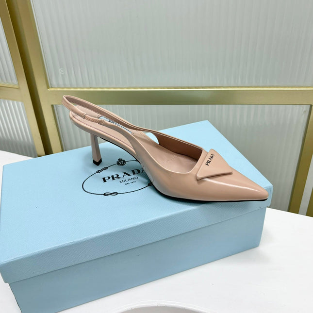 PRA PATENT LEATHER SLINGBACK PUMPS 75 PINK NUDE