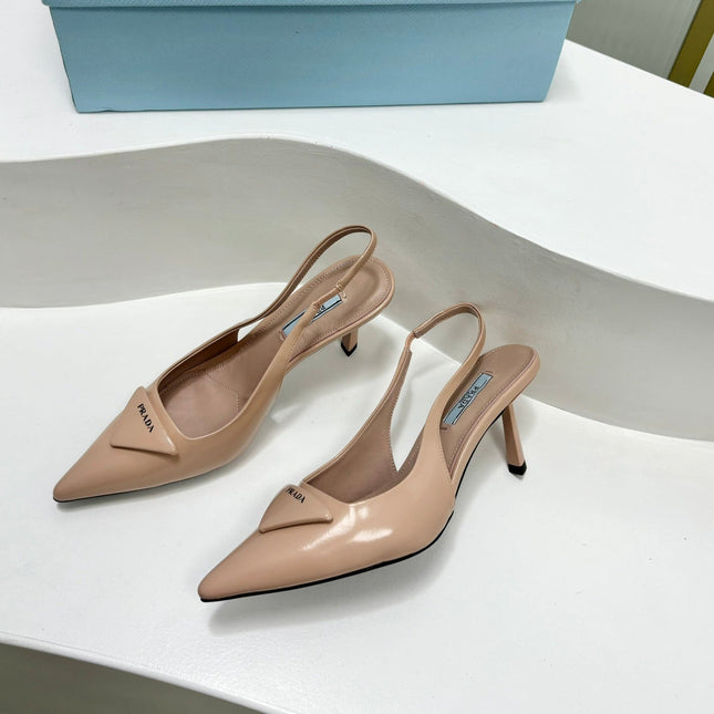 PRA PATENT LEATHER SLINGBACK PUMPS 75 PINK NUDE