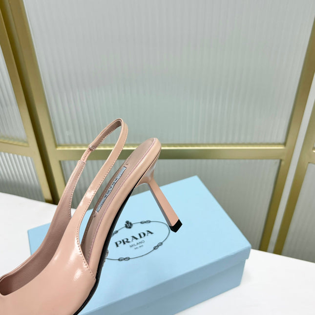 PRA PATENT LEATHER SLINGBACK PUMPS 75 PINK NUDE