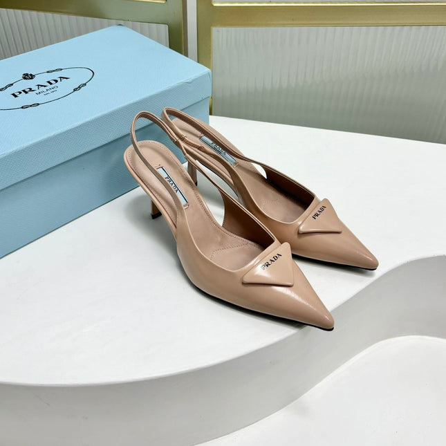 PRA PATENT LEATHER SLINGBACK PUMPS 75 PINK NUDE
