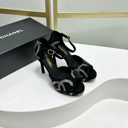 HIGH HEELS ONE STRAP IN BLACK GOATSKIN