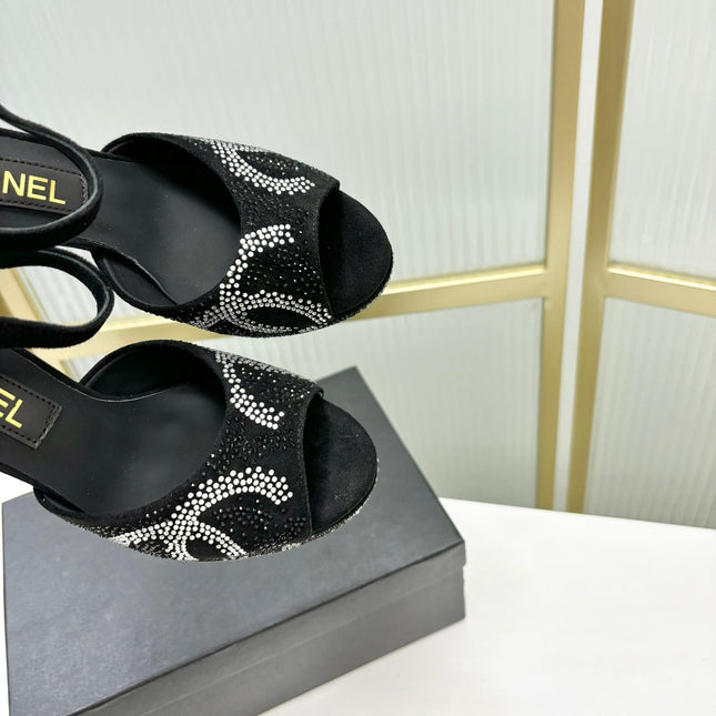 HIGH HEELS ONE STRAP IN BLACK GOATSKIN