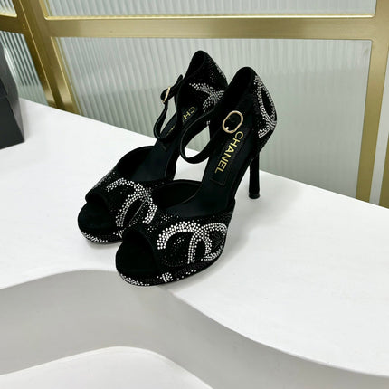 HIGH HEELS ONE STRAP IN BLACK GOATSKIN