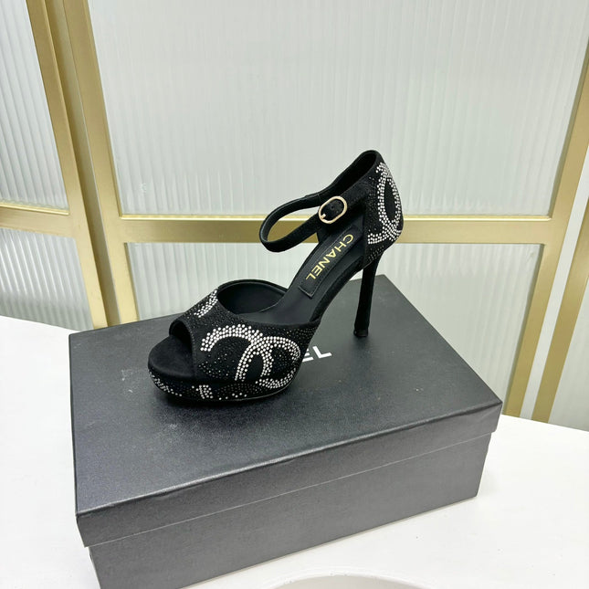 HIGH HEELS ONE STRAP IN BLACK GOATSKIN