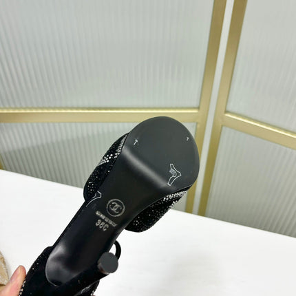 HIGH HEELS ONE STRAP IN BLACK GOATSKIN