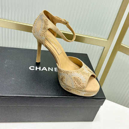 HIGH HEELS ONE STRAP IN BEIGE CREAM GOATSKIN