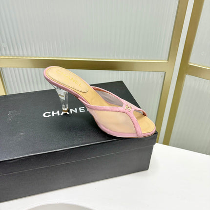 HIGH HEEL PEEP TOE IN LIGHT PINK BREATHABLE MESH