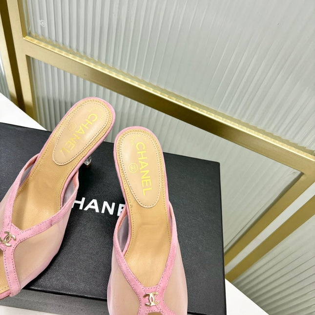 HIGH HEEL PEEP TOE IN LIGHT PINK BREATHABLE MESH