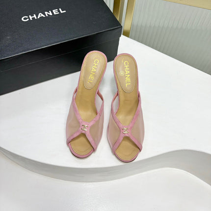 HIGH HEEL PEEP TOE IN LIGHT PINK BREATHABLE MESH